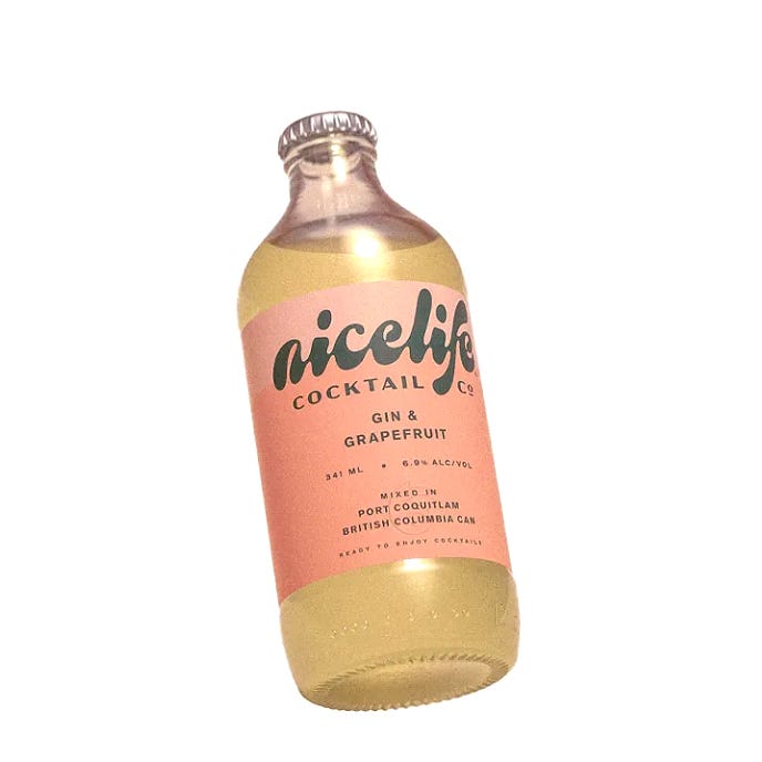 Nice Life Gin And Grapefruit 341ml Single Bottle
