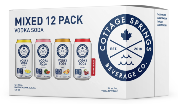 Cottage Springs Vodka Soda Mixer 12 Cans