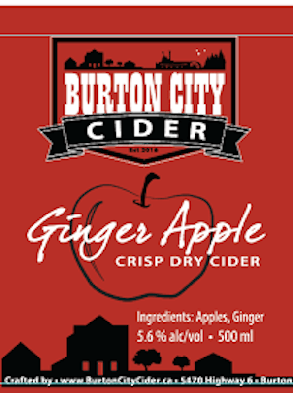 Burton City Cider Ginger Apple Dry Tipple Liquor